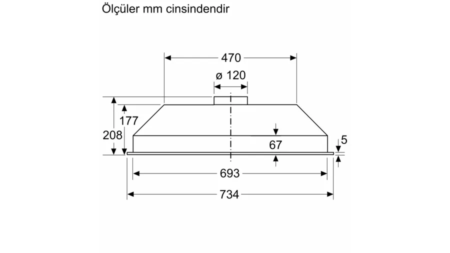 Siemens iQ100 LB73NAA30  Gömme Aspiratör Antrasit