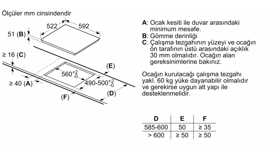 Siemens iQ100 EU611AGA5E İndüksiyonlu Ocak 60 cm Siyah, Çerçevesiz Yüzey