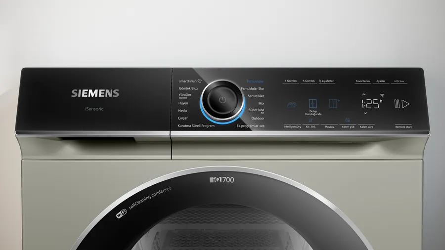 Siemens iQ700 WQ45B2AXTR Isı Pompalı Kurutma Makinesi 9 kg Gümüş