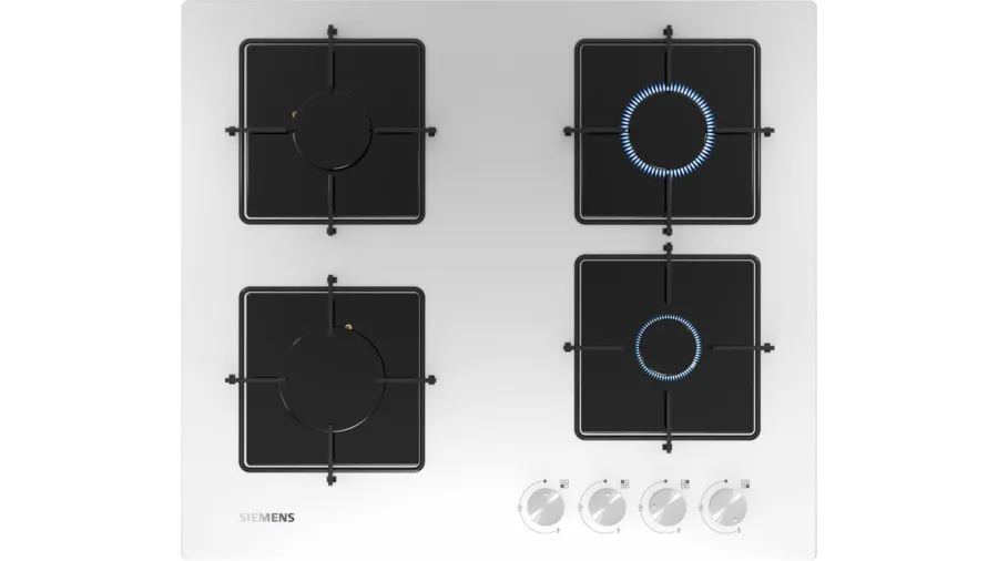 Siemens iQ100 EN6C2PO12O Gazlı Ocak 60 cm Sert cam, Beyaz