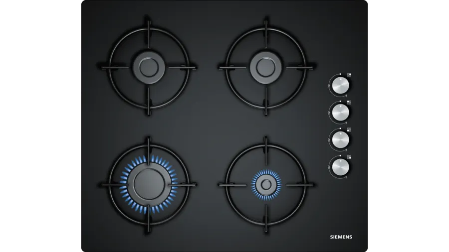 Siemens iQ100 EO6C6PB11O Gazlı Ocak 60 cm Sert cam, Siyah