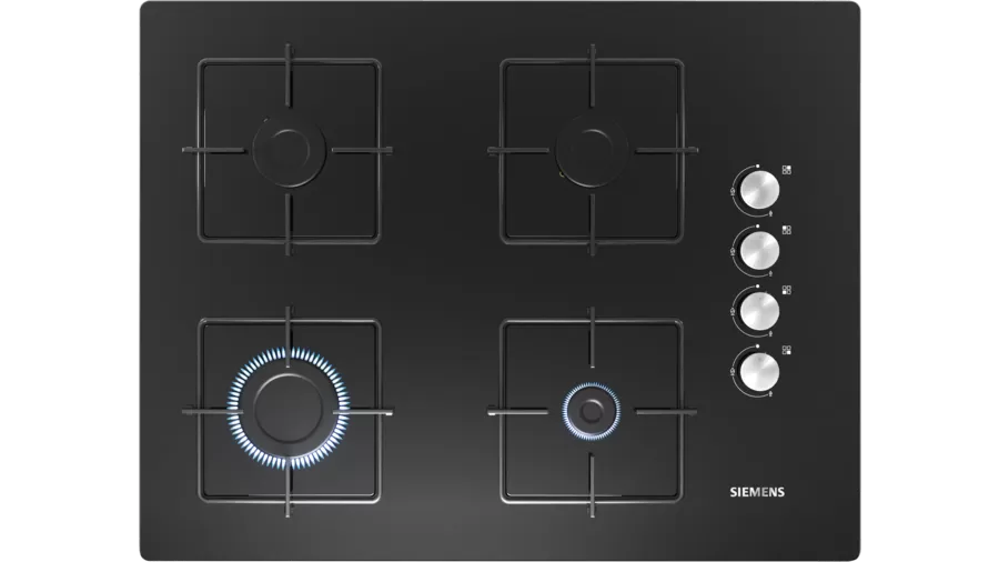 Siemens iQ100 EO7C6PO12O Gazlı Ocak 67 cm Sert cam, Siyah