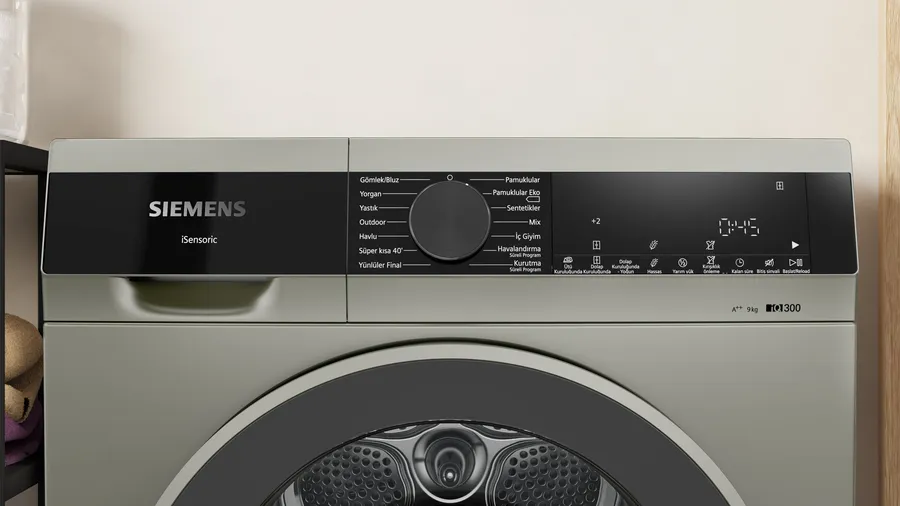 Siemens iQ300 WQ41G20TTR Isı Pompalı Kurutma Makinesi 9 kg Gümüş