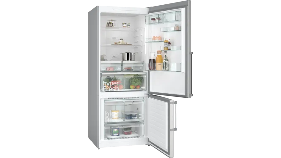 SİEMENS iQ500 KG76NCIE0N Alttan Donduruculu Buzdolabı Kolay temizlenebilir Inox